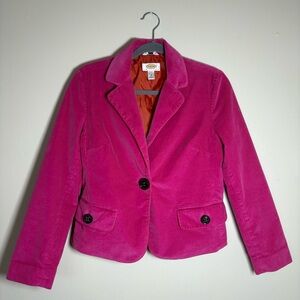 Talbots Fuchsia Corduroy Blazer SZ 8P Preppy Chic Barbie Classic Office Wear